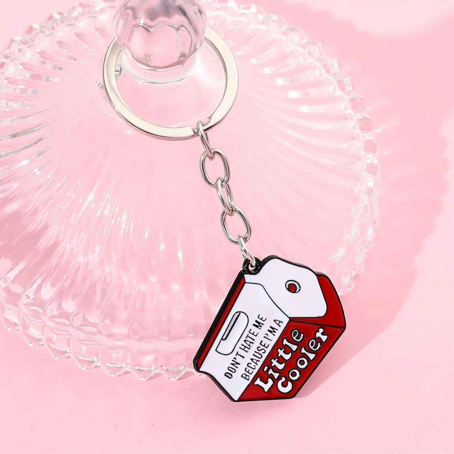 Funny Keyring for Women Men Cool Enamel Keychain Friend Gift Novelty Key Holder for Bag Car Accessories