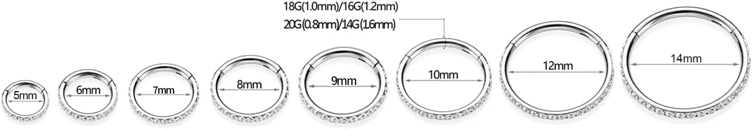 GAGABODY Conch Piercing Jewelry 20g 18g 16g 14g 12g Septum Jewelry Conch Hoop Daith Earrings Surgical Steel Clicker Hoop Piercing Rings Lip Rings with CZ Helix Rook Cartilage Piercing Jewelry