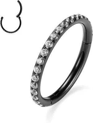 GAGABODY Conch Piercing Jewelry 20g 18g 16g 14g 12g Septum Jewelry Conch Hoop Daith Earrings Surgical Steel Clicker Hoop Piercing Rings Lip Rings with CZ Helix Rook Cartilage Piercing Jewelry