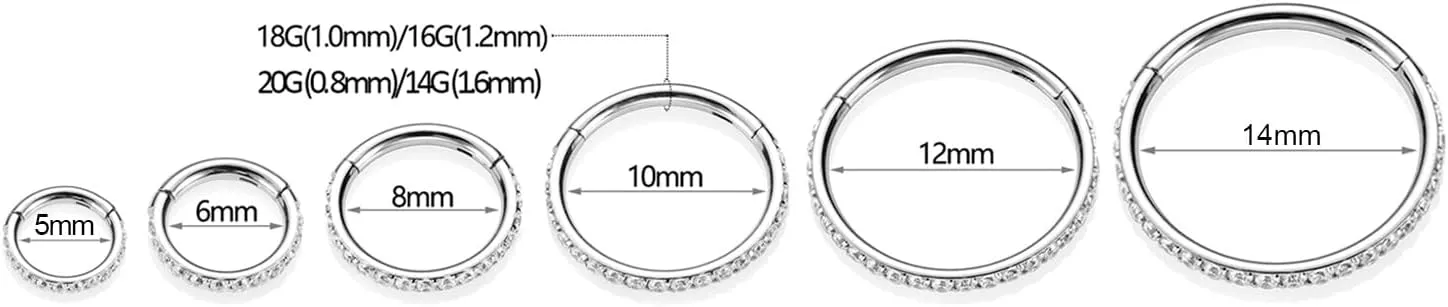 GAGABODY Conch Piercing Jewelry 20g 18g 16g 14g 12g Septum Jewelry Conch Hoop Daith Earrings Surgical Steel Clicker Hoop Piercing Rings Lip Rings with CZ Helix Rook Cartilage Piercing Jewelry