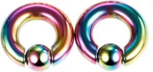 Gauge Expander, 2PCS Stainless Steel Gauges 2mm-10mm Hoop With Ball Ear Gauge 00G Piercings Jewelry