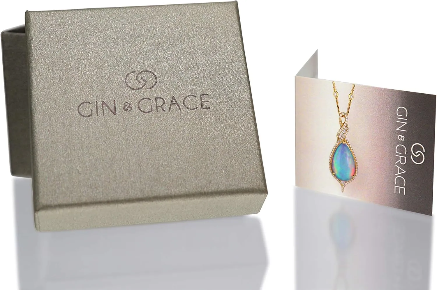 Gin & Garce 10K White Gold Genuine Blue Sapphire Ring with Diamonds for women | Ethically, authentically & organically sourced (Emerald) shaped Sapphire hand-crafted jewelry for her