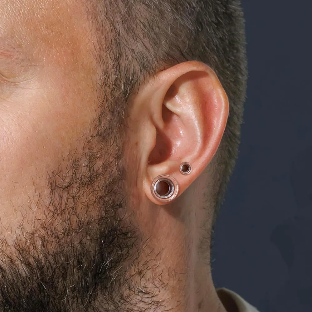 Glass Ear Gauges Plugs and Tunnels- Crystal Clear, Hypoallergenic, Double Flared Saddle Gauges Earrings, Size 6mm-20mm Ear Stretcher Expander Body Jewelry