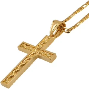 Gold Color Cross Pendant Necklace For Women Charms Crosses Jewelry Men Christianity Religious #065702