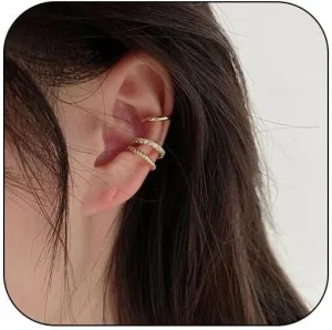 Gold Ear Cuffs Non Piercing 14k Gold Plated Earrings Clip on Earrings Zirconia Ear Cuffs for Women Jewelry Gift Mother's Day Gift Ideas