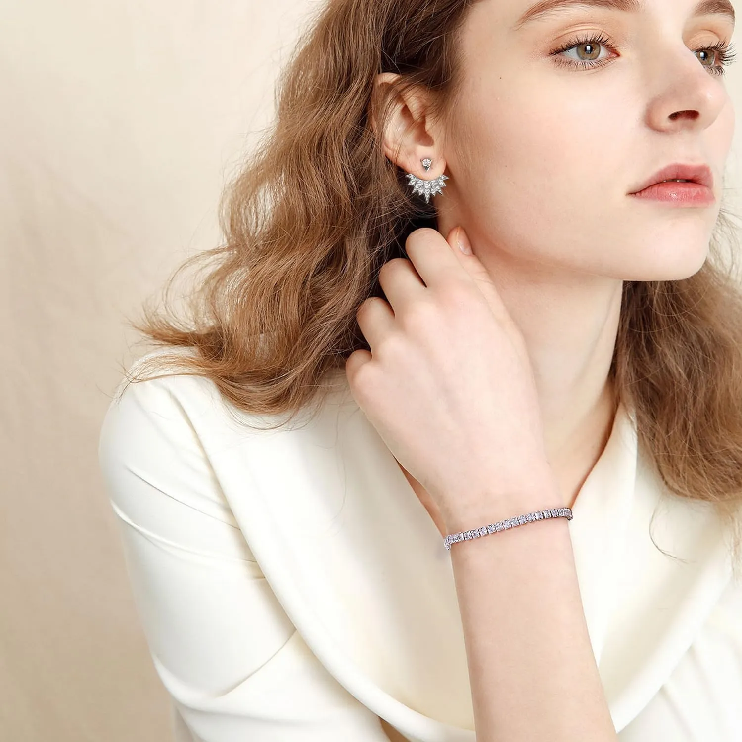 Gold Hoop Earrings for Women | 18K Gold Plated Sterling Silver Post 2-WAY Detachable Design Stud Huggie Earrings
