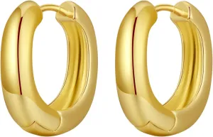 Gold Hoop Earrings for Women Pearl Earrings Lightweight Teardrop Hoop Earrings Paperclip Drop Dangle Earrings 14K Gold Plated Large Oval Pull Huggie Hoop Earrings Simple Everyday Jewelry Gifts