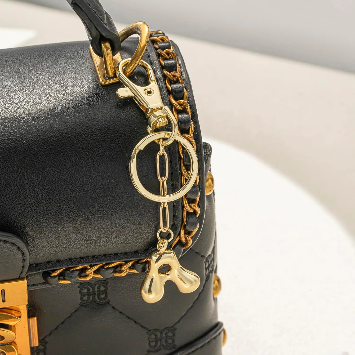 Gold Letter Keychain for Women Personalized Initial Bag Charm Jewelry Accessories for Purse Handbags Backpacks Gift