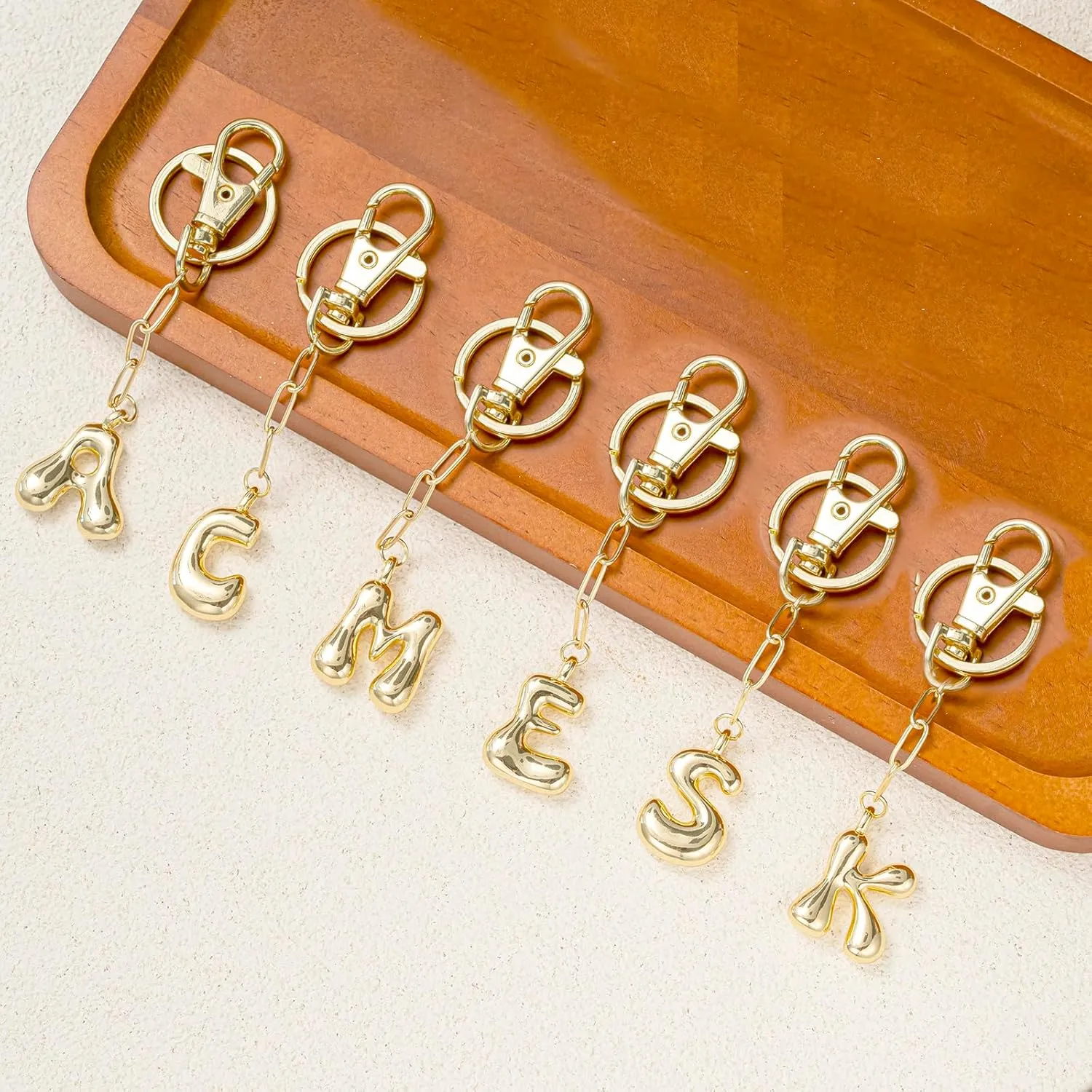 Gold Letter Keychain for Women Personalized Initial Bag Charm Jewelry Accessories for Purse Handbags Backpacks Gift