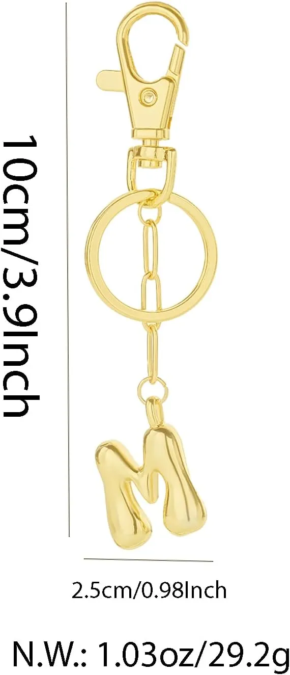 Gold Letter Keychain for Women Personalized Initial Bag Charm Jewelry Accessories for Purse Handbags Backpacks Gift