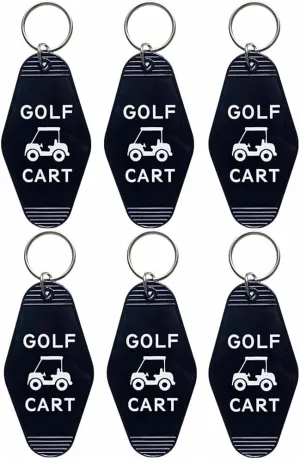 Golf Cart Keychain Bulk Golf Cart Key Chain Motel Keychain Plastic Black Key Ring for Golfers