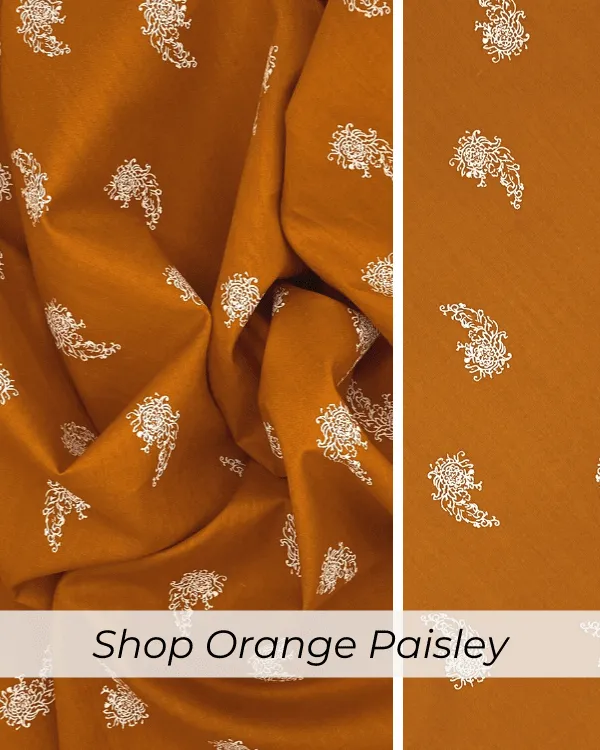 Grey Floral Paisley Fabric | Cotton Batiste