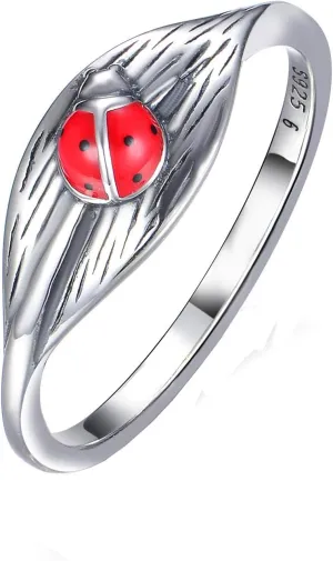 GW Lovely 925 Sterling Silver Ring for Women Girls Zirconia Band Ring Statement Rings for Birthday Wedding Gift
