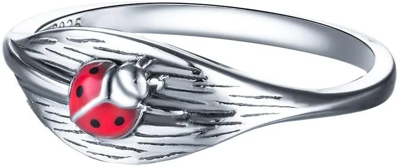 GW Lovely 925 Sterling Silver Ring for Women Girls Zirconia Band Ring Statement Rings for Birthday Wedding Gift