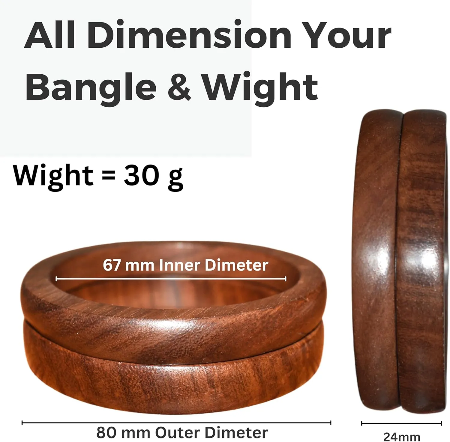 Handmade Natural Wooden BangleHandmade Bracelet Vintage Simple Round Natural Wooden Bracelet Bangle for Women Jewelry.