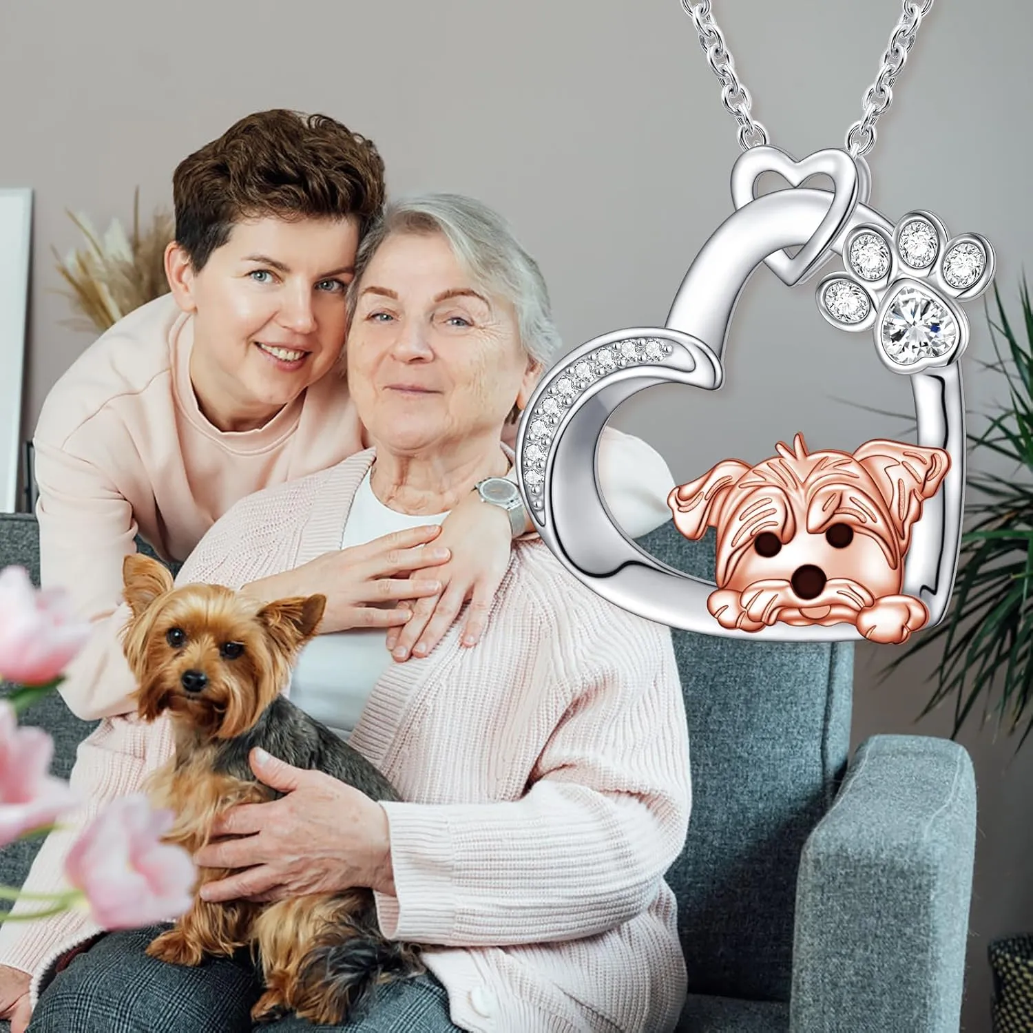 Highland Cow, Axolotl, Pig, French Bulldog Gifts 925 Sterling Silver Pendant Necklace Heart Jewelry for Women Daughter