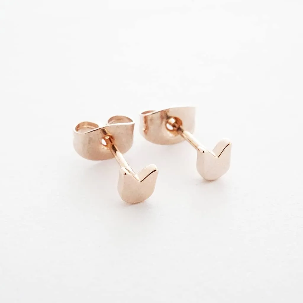HONEYCAT Mini Kitty Cat Stud Earrings in Gold, Rose Gold, or Silver | Minimalist, Delicate Jewelry