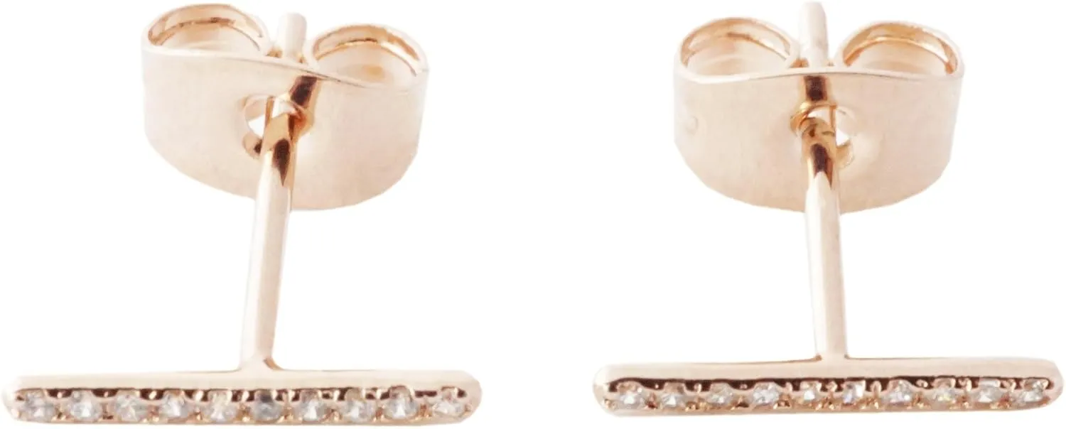 HONEYCAT Skinny Midi Crystal Bar Earrings in Gold, Rose Gold, or Silver | Minimalist, Delicate Jewelry