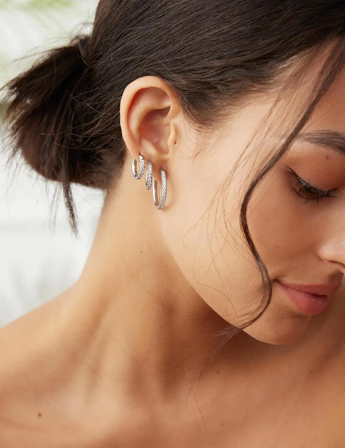 Hoop Earrings for Women & Men 316L Surgical Stainless Steel Huggie Earrings with Sparkling Cubic Zirconia Huggie Hoop Earrings - Hypoallergenic CZ Earrings,Trendy Tiny Hoops for Cartilage & Lobe.