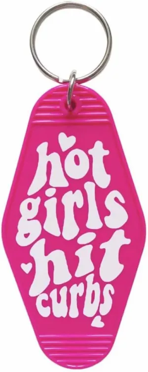 Hot Girls Hit Curbs Keychain
