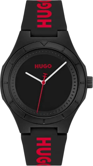HUGO #LIT for HIM Men's 3H Quartz Silicone Wristwatch - Water Resistant up to 5ATM/50 Meters, Fun, Colorful and Easy to Wear