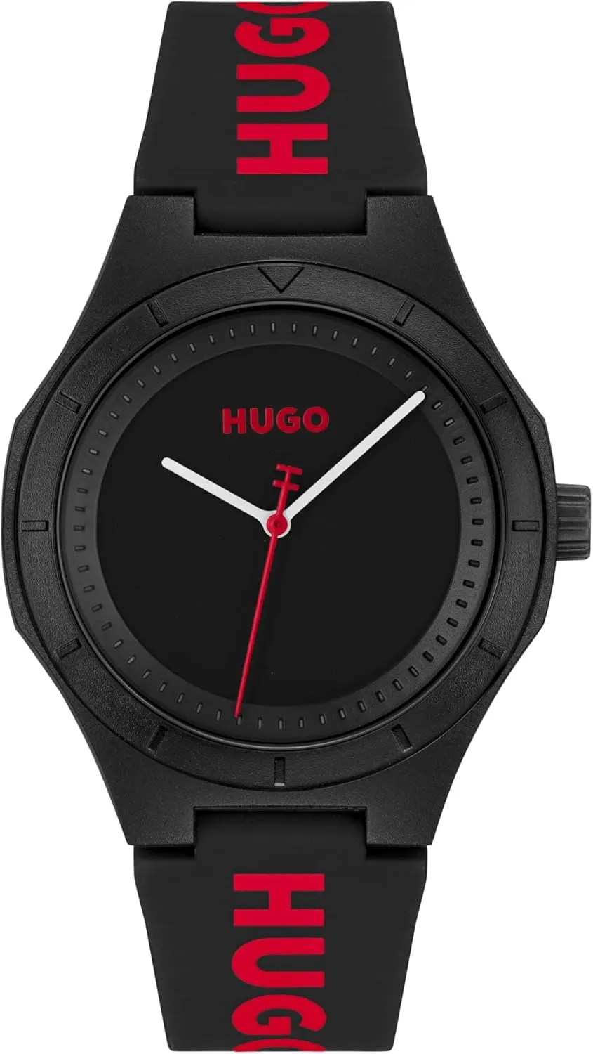 HUGO #LIT for HIM Men's 3H Quartz Silicone Wristwatch - Water Resistant up to 5ATM/50 Meters, Fun, Colorful and Easy to Wear