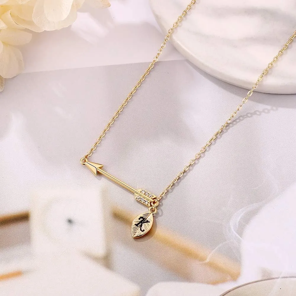 IEFLIFE Graduation Gifts for Her - 14K Gold Plated Arrow Initial Graduation Necklace Class of 2025 Graduation Gifts College Graduation Gifts for Women Best Friends Sister