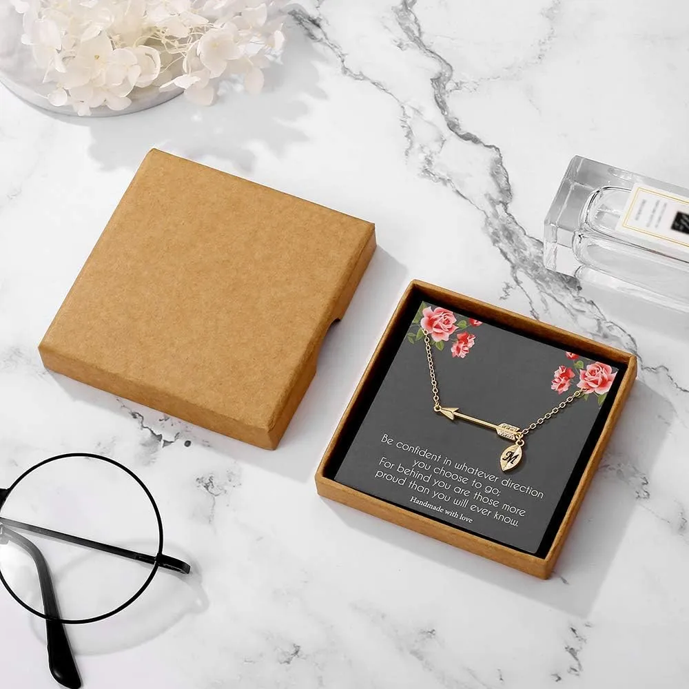 IEFLIFE Graduation Gifts for Her - 14K Gold Plated Arrow Initial Graduation Necklace Class of 2025 Graduation Gifts College Graduation Gifts for Women Best Friends Sister