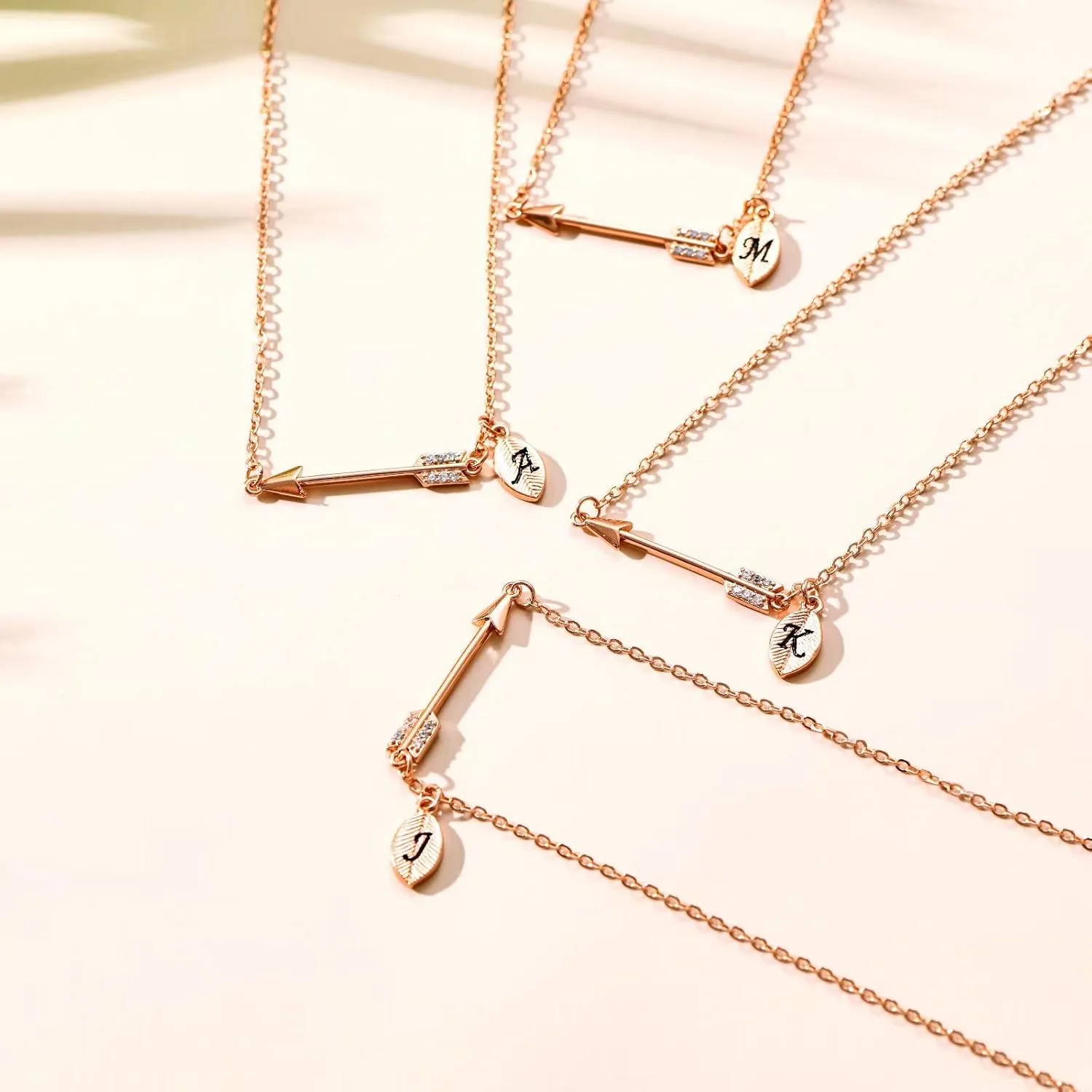 IEFLIFE Graduation Gifts for Her 2025, 14K White Gold/Rose Gold Plated Graduation Arrow Initial Necklace Senior College Graduation Gifts for Her Women Friends Daughter Sister