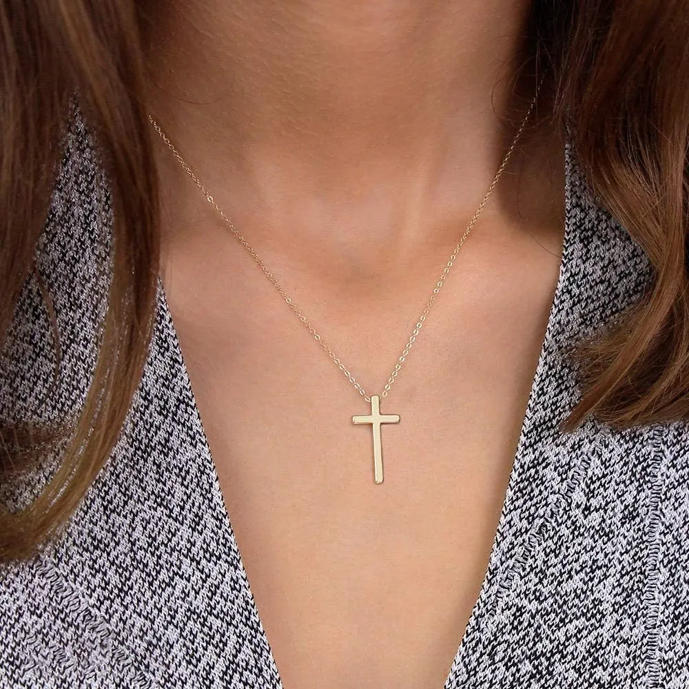 IEFLIFE Pearl Circle Necklace - Cross Necklace for Women, Baptism, Cousin, Granddaughter, Stepmom, Grandma, Sister in Law Gifts