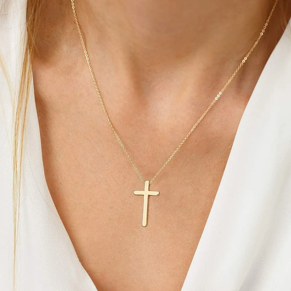 IEFLIFE Pearl Circle Necklace - Cross Necklace for Women, Baptism, Cousin, Granddaughter, Stepmom, Grandma, Sister in Law Gifts