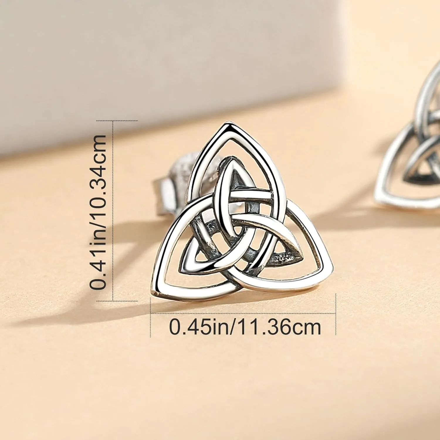 INFUSEU 925 Sterling Silver Celtic Knot Stud Earrings for Women Girls, Small Irish Jewelry 6-10 mm