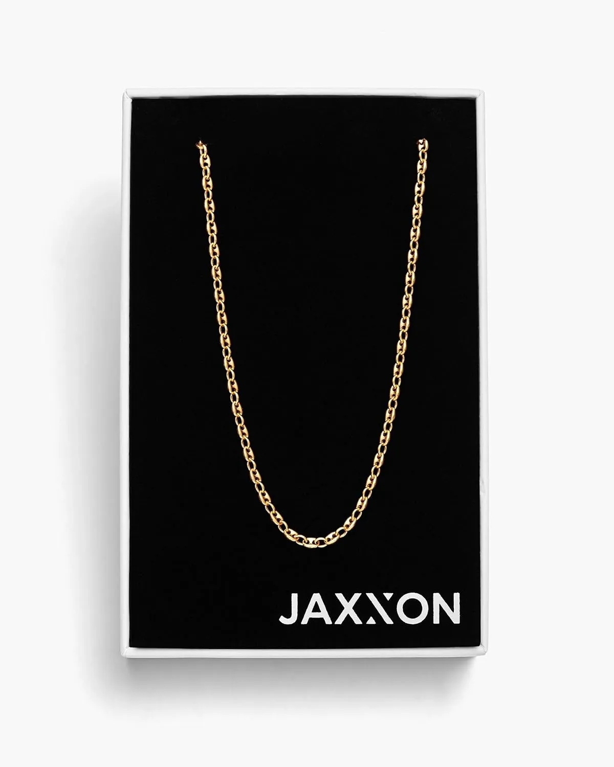 JAXXON Men's Chain Necklace - 1.5mm-4mm Width - 14k Gold Bonded & 925 Sterling Silver, 22 Inch