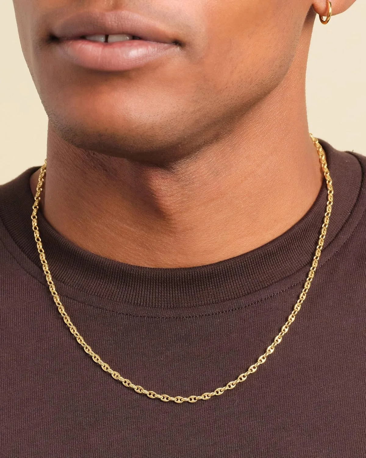 JAXXON Men's Chain Necklace - 1.5mm-4mm Width - 14k Gold Bonded & 925 Sterling Silver, 22 Inch