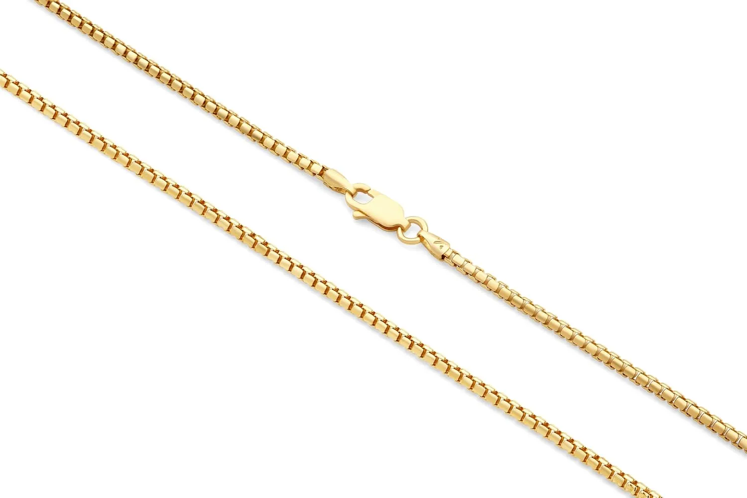 JAXXON Men's Chain Necklace - 2mm Width - 14k Gold Bonded & 925 Sterling Silver, 22 & 24 Inch