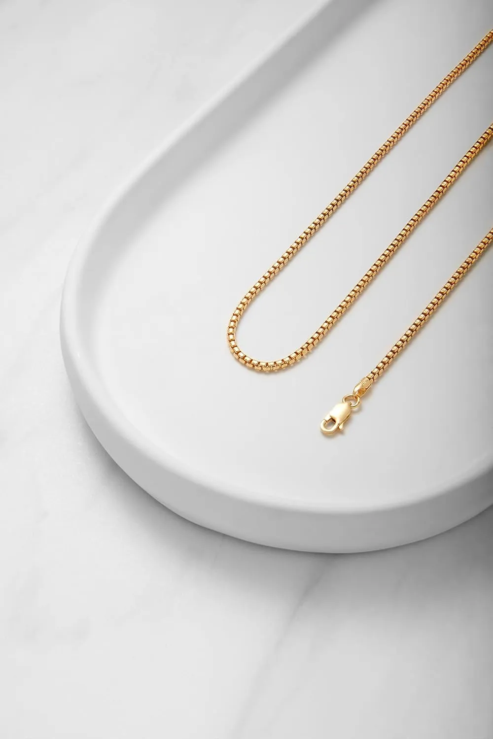 JAXXON Men's Chain Necklace - 2mm Width - 14k Gold Bonded & 925 Sterling Silver, 22 & 24 Inch