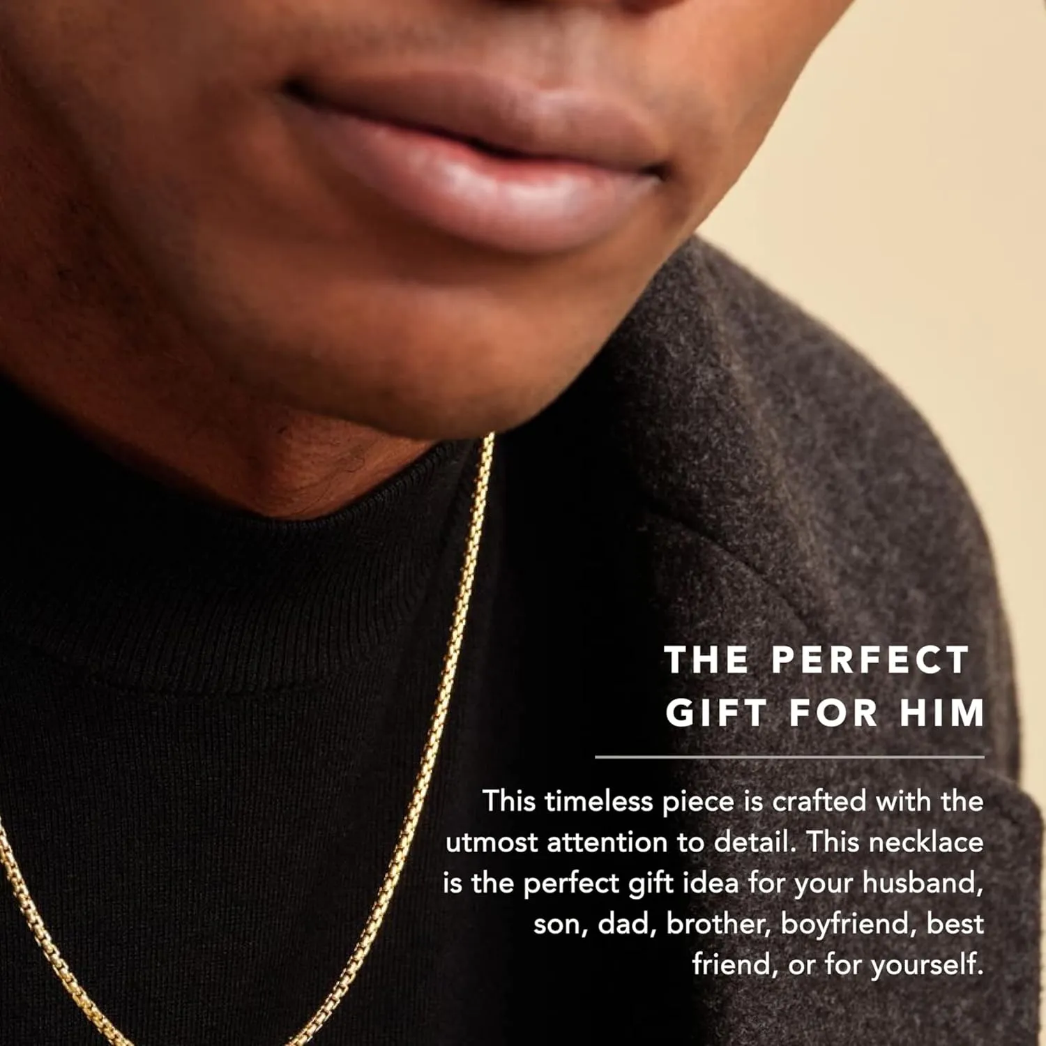 JAXXON Men's Chain Necklace - 2mm Width - 14k Gold Bonded & 925 Sterling Silver, 22 & 24 Inch