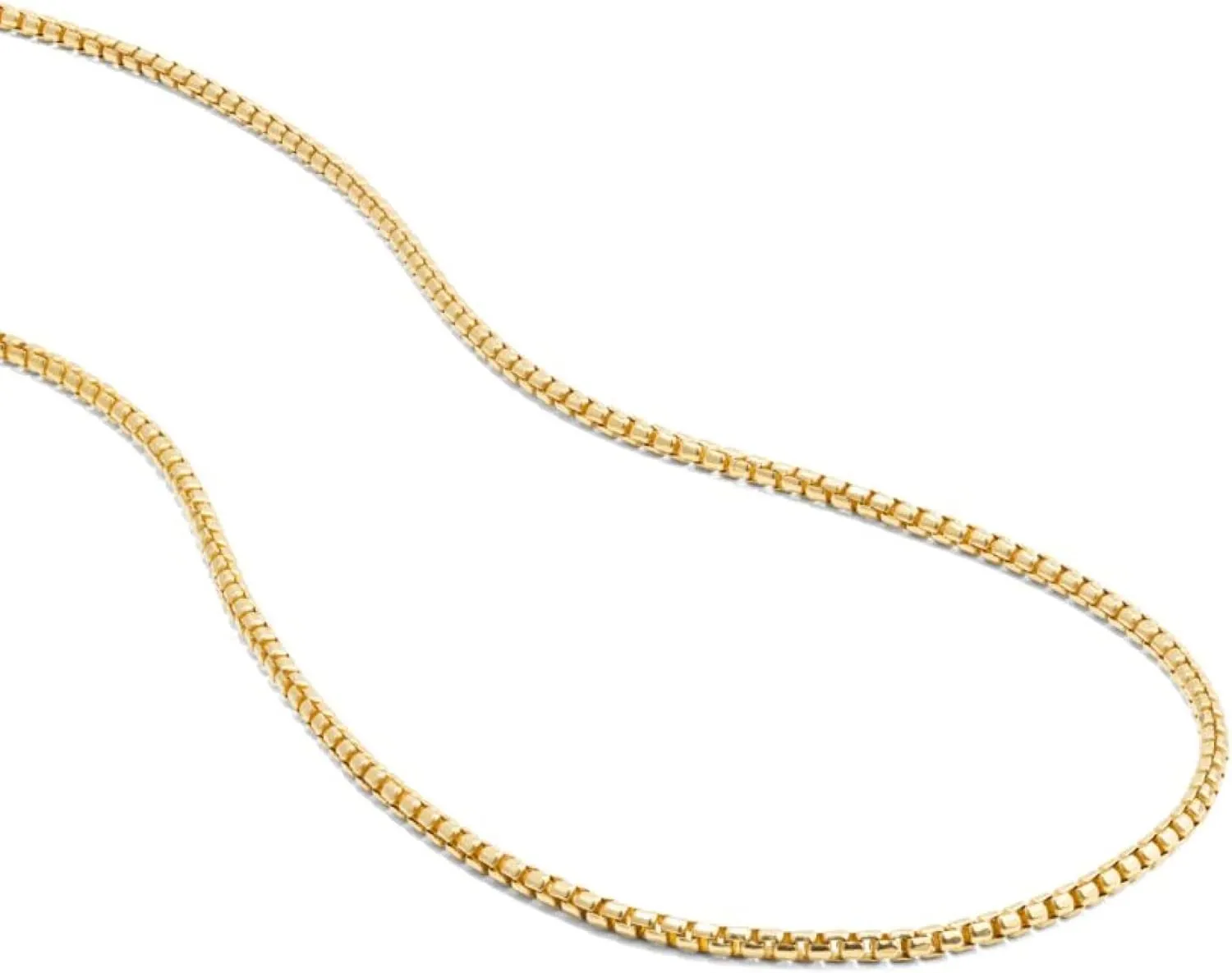 JAXXON Men's Chain Necklace - 2mm Width - 14k Gold Bonded & 925 Sterling Silver, 22 & 24 Inch