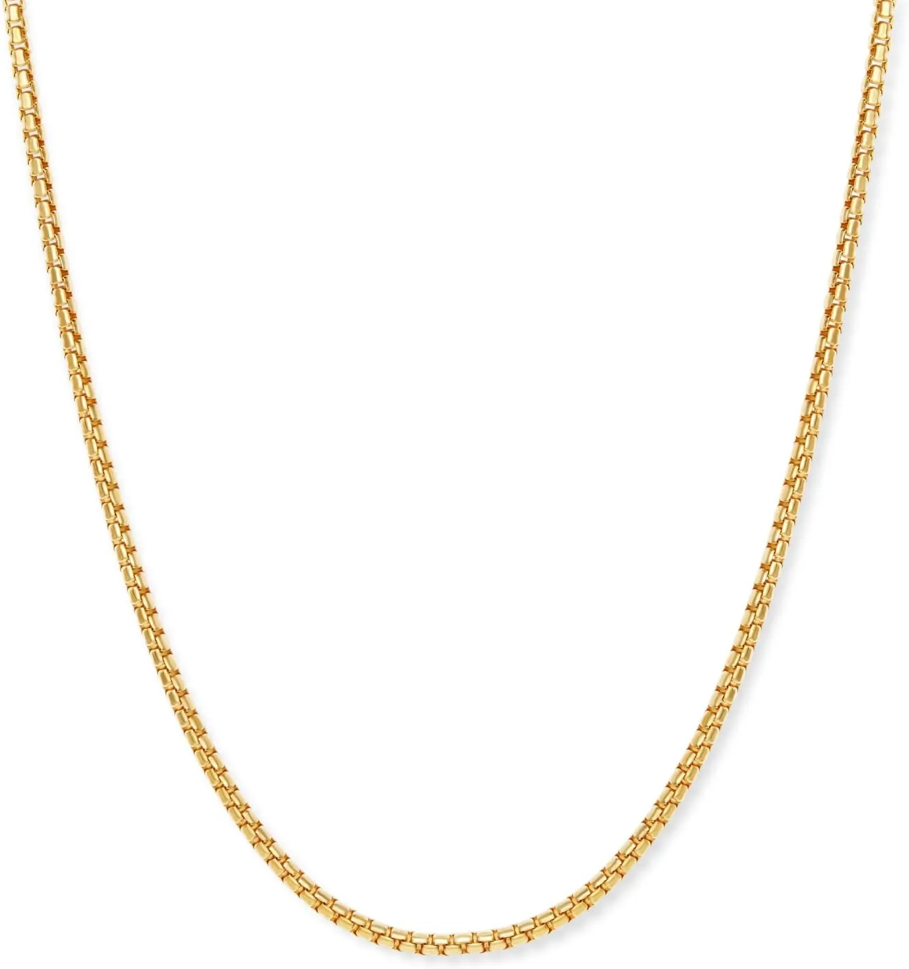 JAXXON Men's Chain Necklace - 2mm Width - 14k Gold Bonded & 925 Sterling Silver, 22 & 24 Inch