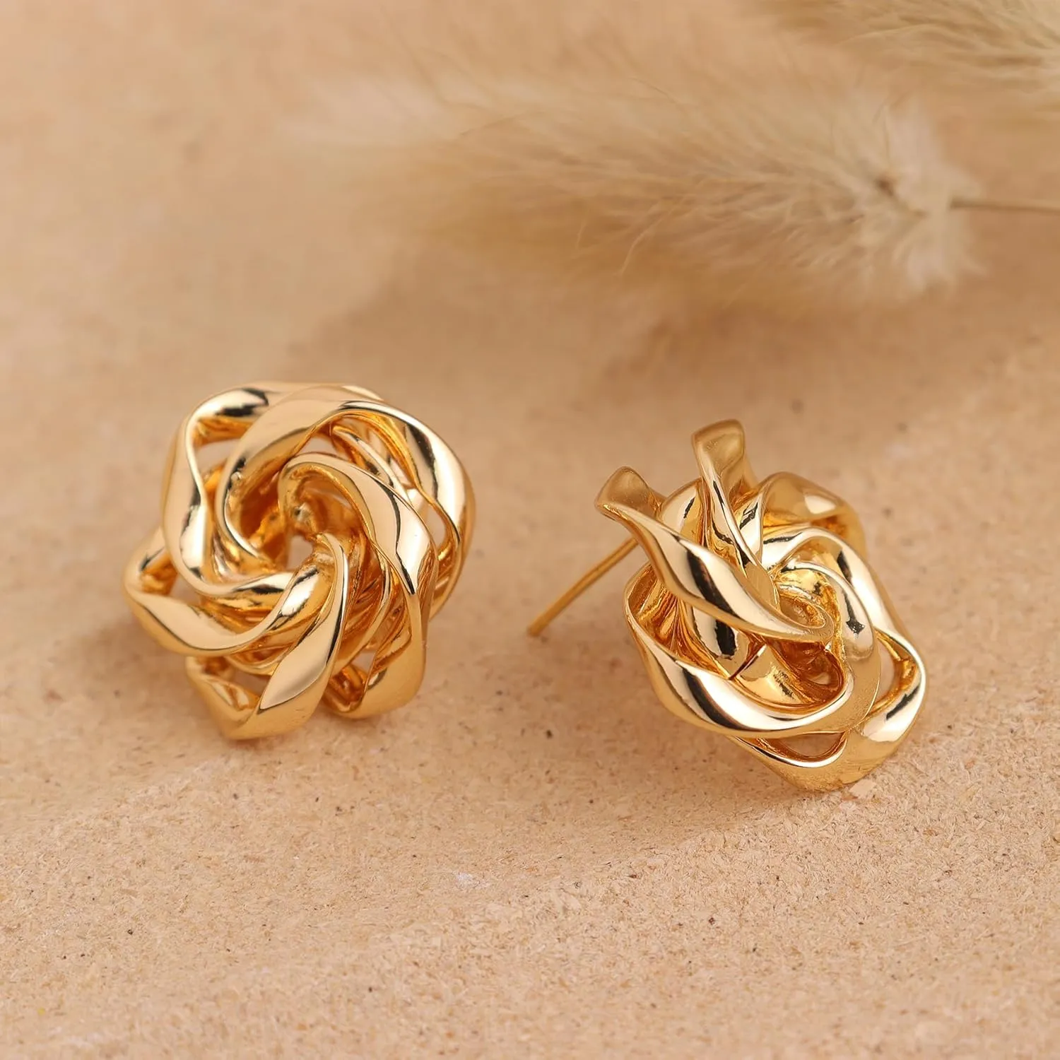 JeanBeau Pearl Flower Leaf Stud Earrings for Women Statement Cluster CZ Pearls Earing Gold Plated Sterling Silver Wedding Prom Birthday Fashion Jewelry Gift