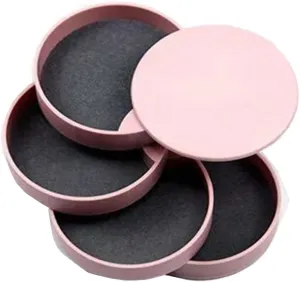 Jewelry Organizer,Round Jewelry Box Necklace Holder for Women, Jewelry Storage Box 4-Layer Rotatable Jewelry Accessory Storage Tray with Lid for Rings/Earrings/Bracelets,pink