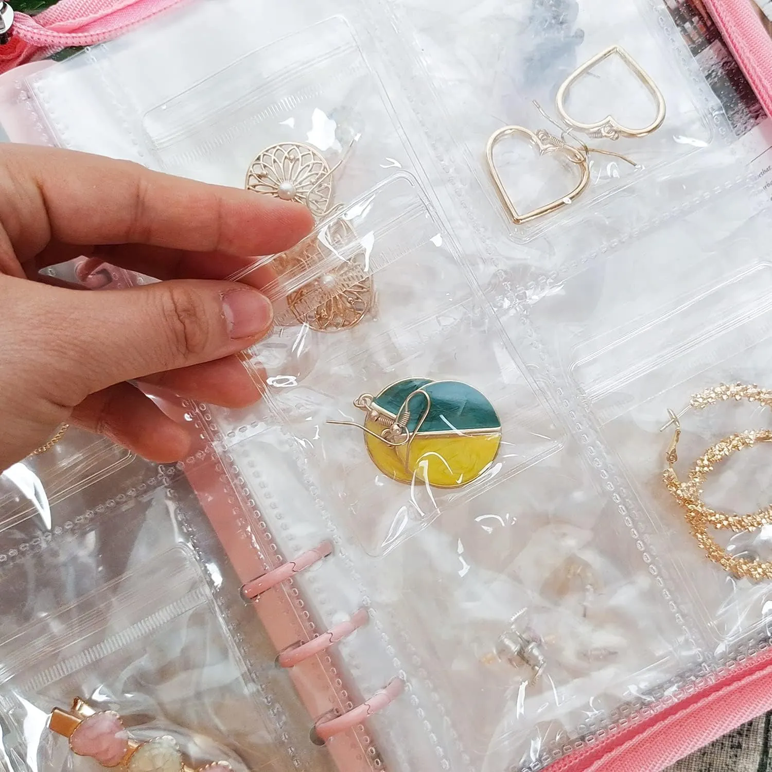 Jewelry Pouch Clear Self Seal Plastic Zipper Bags for Earrings Rings Packing Storage Transparent PVC Lock Pouches, Pack of 80