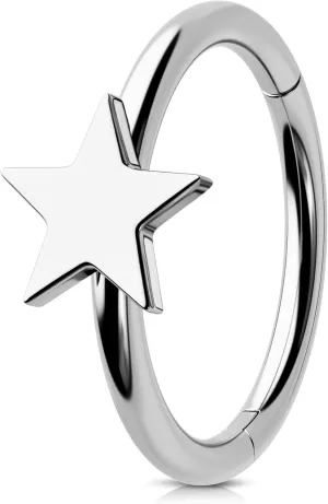 Jewseen 316L Surgical Steel Cartilage Hoop Earrings Star Nose Hoop Ring 16g 18g 20g Lip Ring Tragus Daith Helix Piercing Jewelry for Women
