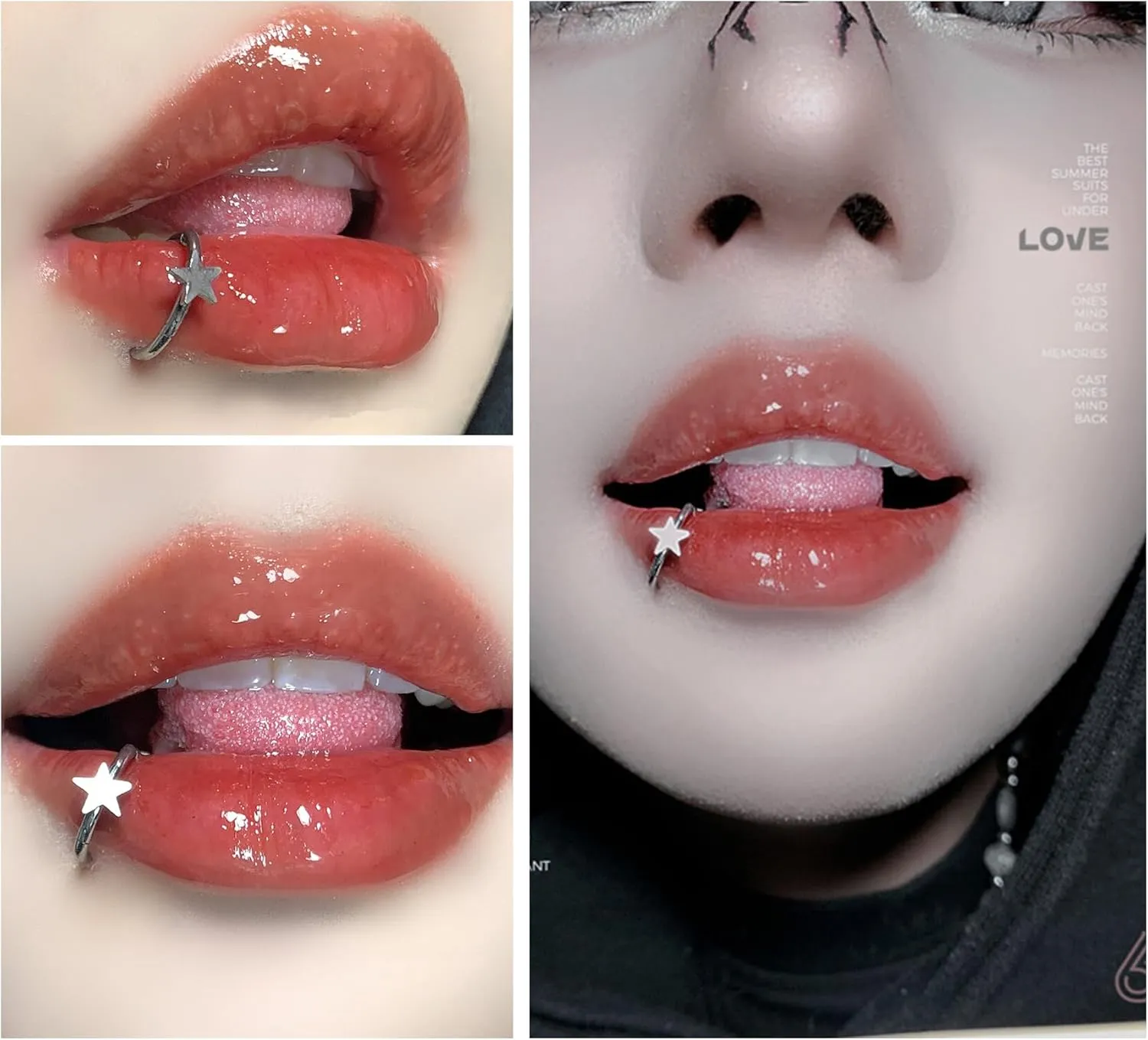 Jewseen 316L Surgical Steel Cartilage Hoop Earrings Star Nose Hoop Ring 16g 18g 20g Lip Ring Tragus Daith Helix Piercing Jewelry for Women