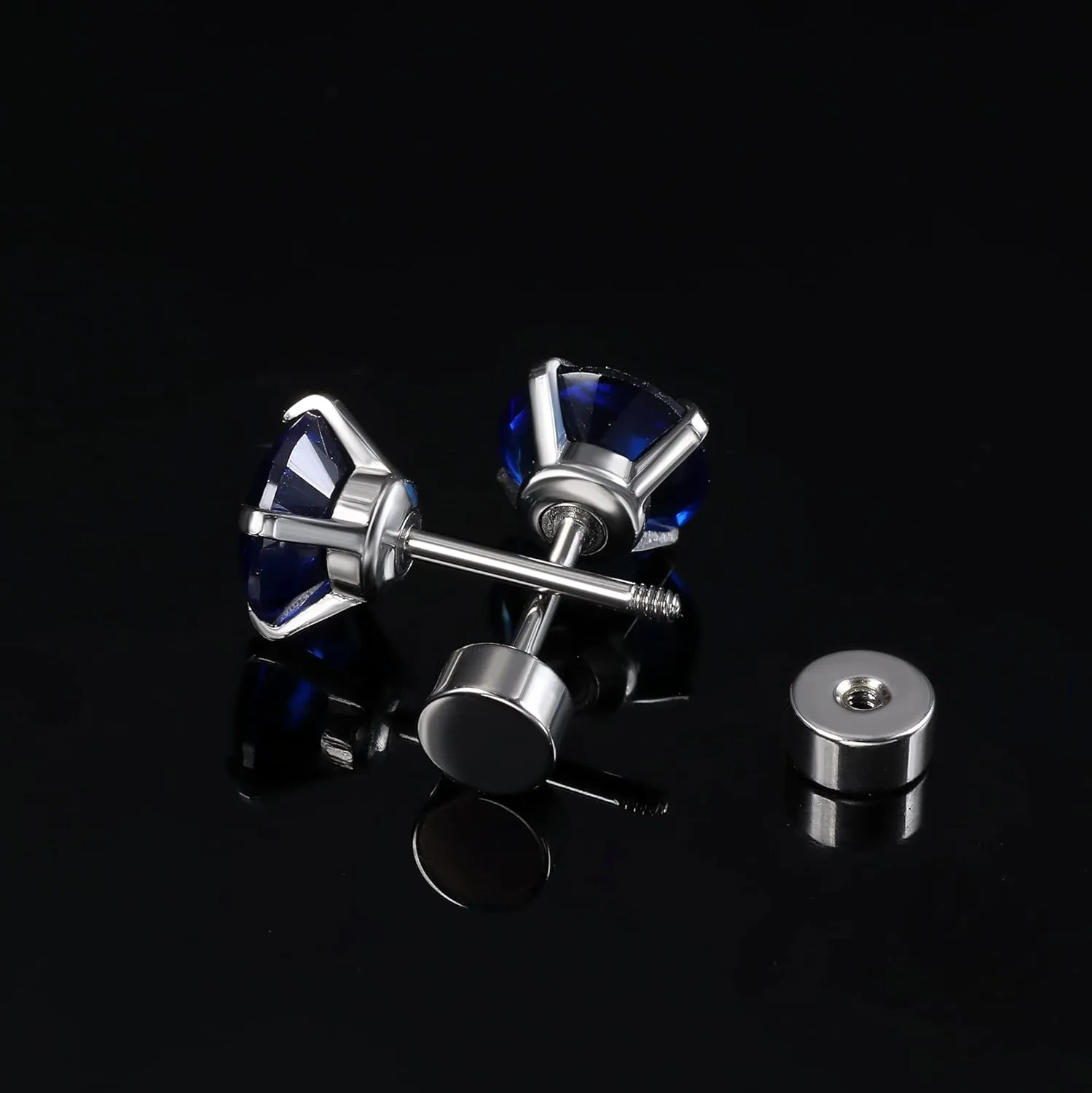 Jstyle Screw Back Stud Earrings Set 20G Titanium Steel Cartilage Piercing Jewelry for Women Men Sensitive Ears CZ Tragus Helix Flat Back Earrings Stud