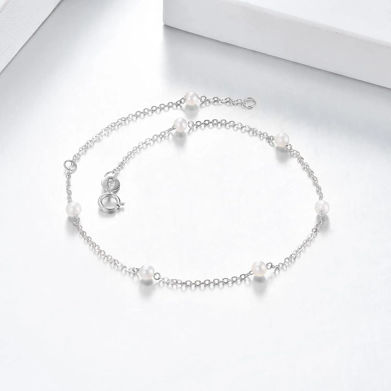 KECHO 14k Solid Gold Pearl Bracelet for Women, Freshwater Cultured Pearls Fine Jewelry Birthday Gifts for Her