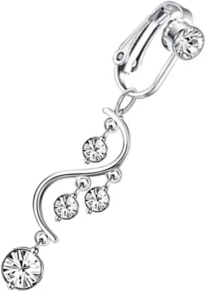 KESYOO Navel Belly Button Ring Non Piercing Jewelry Dangle Navel Ring for Women Jewelry Gold Plated for Present