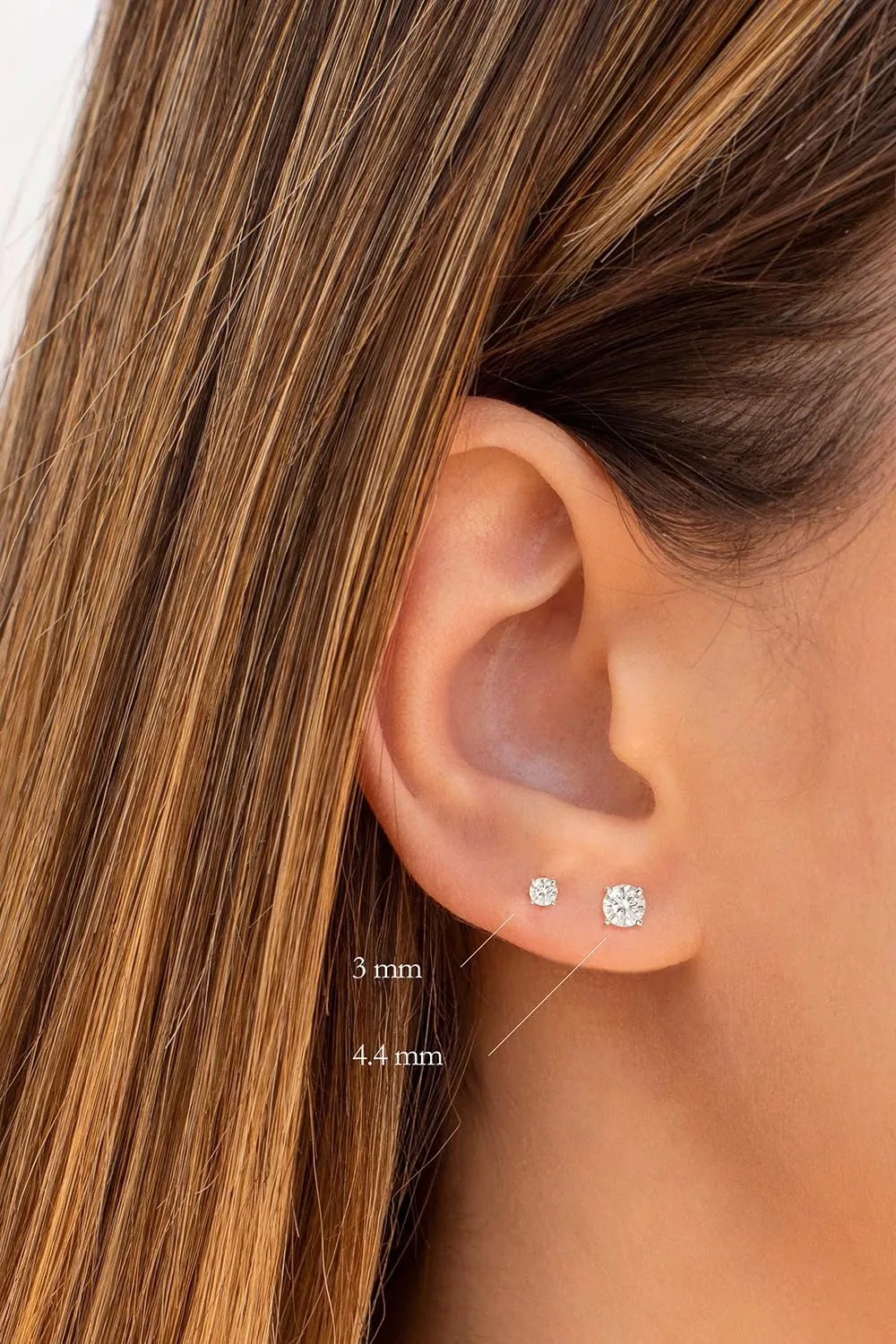 Lab Grown Diamond Earrings with Certificate for Women Men, 0.6 Carat Round Cut D-E Color VVS2-VS1 Clarity, Real 9k Gold (Not Only Post Part) Stud Earrings for Wedding Bridal