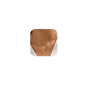 Layered Pearl Choker Necklace for Women Heart Choker Necklace for Girls Layered Heart Necklace Pendant for Women Jewelry Gifts for Her