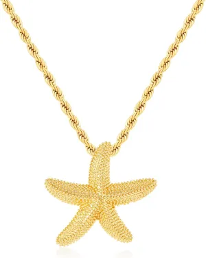 LILIE&WHITE Starfish Pendant Necklace For Women With Rope Chain Gold Seashell Conch Necklace Summer Beach Sea Shell Trendy Jewelry